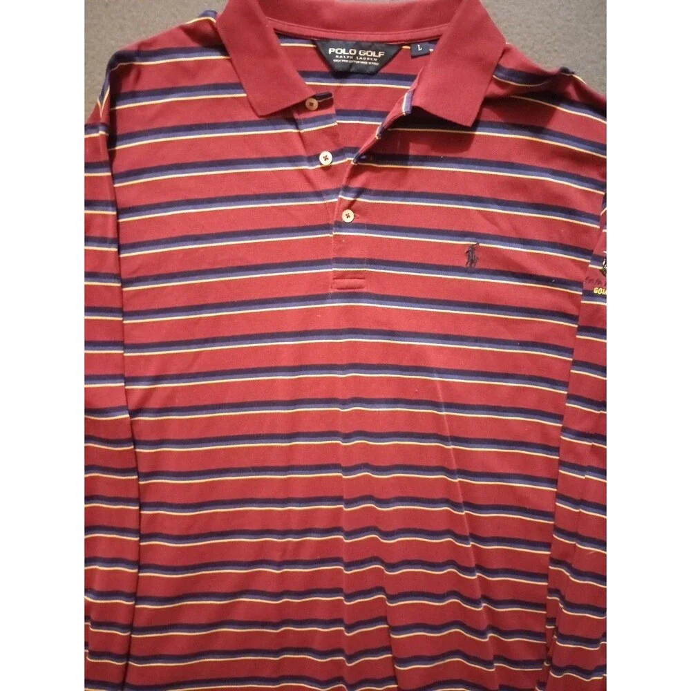 Ralph Lauren Long Sleeve Polo Twin Warriors Golf Club Men's Size Large